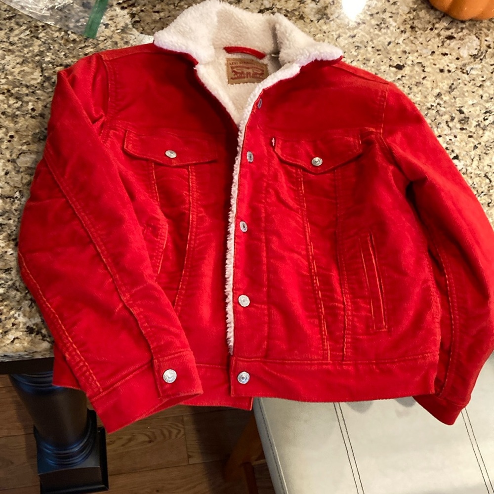 Sherpa lined cord trucker jacket